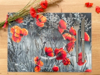 10 Tischsets Platzsets abwaschbar Red Poppies von ARTIPICS mit kleinen Fehlern